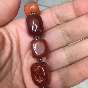 BARSE  real agate bracelet with .925 silver clasp